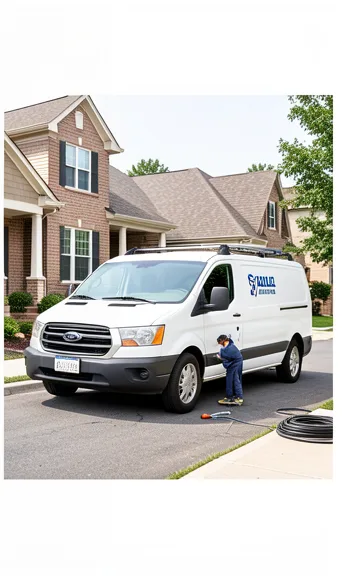 Drain cleaning and inspection in progress